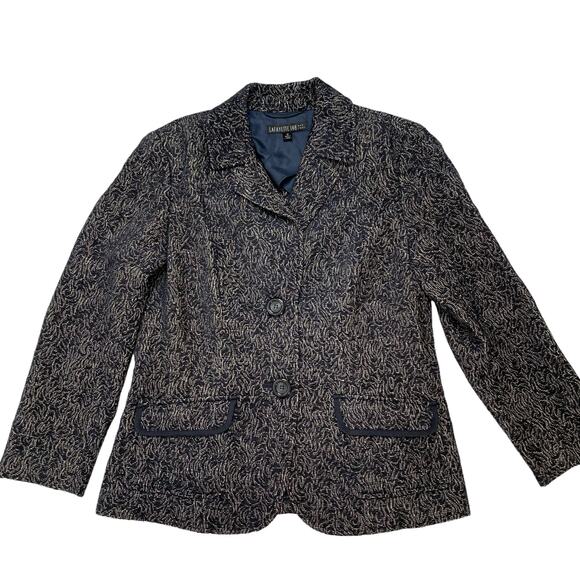 LAFAYETTE 148 Paisley Swirl Blue White Blazer Jacket Size 12 Unlined Tapestry - Picture 4 of 10